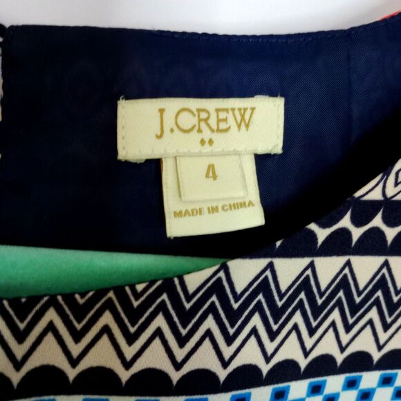 J.Crew Retro Mini Shift Dress 3/4 Sleeves Colorful Striped Lined sz: 4 - Picture 6 of 6